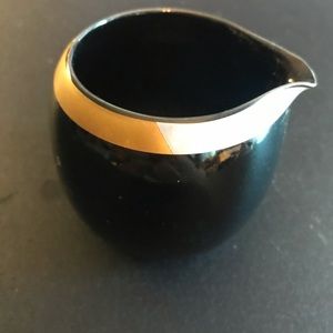 Mikasa Black Creamer “Ribbion Of Gold” Design By Larry Lasio